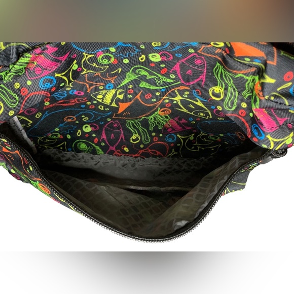 J World Oz Campus JW-100 Doodle Backpack Black Bag NWT Marine Sea Ocean Life - Picture 7 of 10